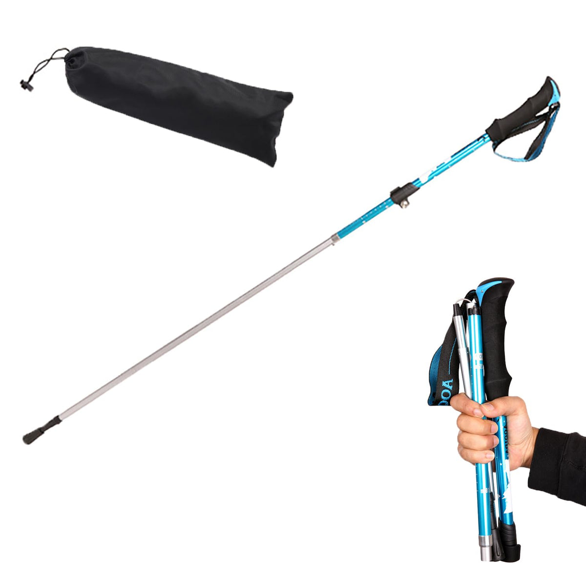 Lightweight Aluminum Trekking Poles - Collapsible for Hiking and Camping