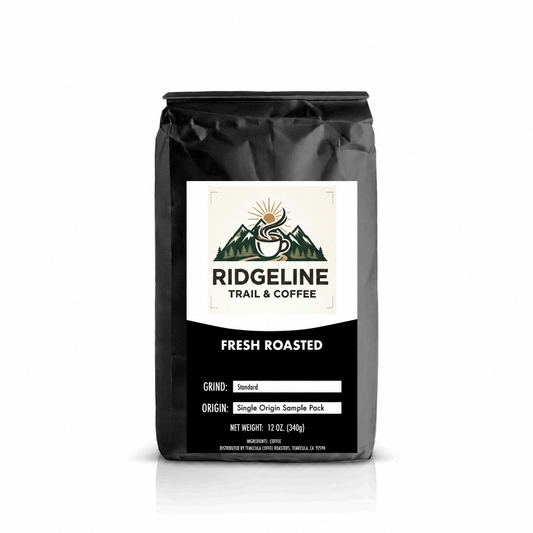 Single Origin Favorites Sample Pack – Ridgeline Trail & Coffee bag