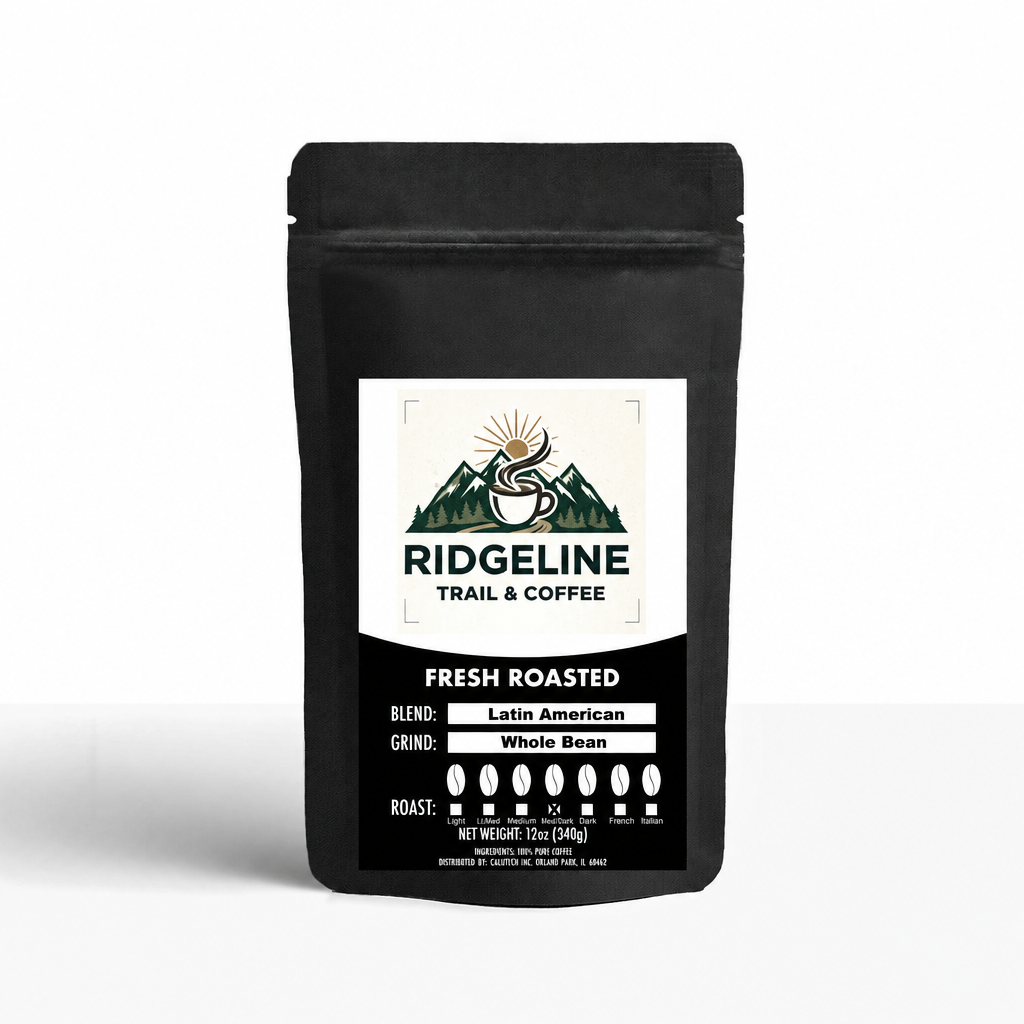 Latin American Blend – Ridgeline Trail & Coffee bag