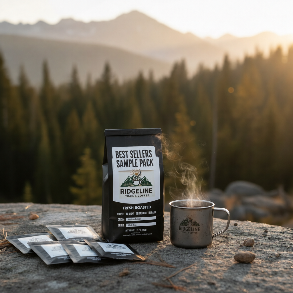 Single Origin Favorites Sample Pack on the trail – Ridgeline Trail & Coffee