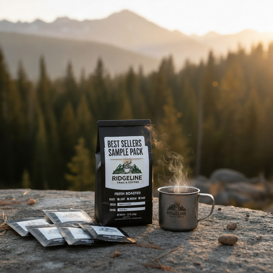 Single Origin Favorites Sample Pack on the trail – Ridgeline Trail & Coffee